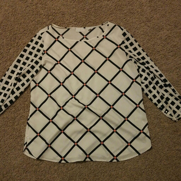 New York & Company Tops - Women's New York & Co. Checkered Blouse